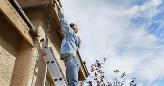 hanging holiday lights